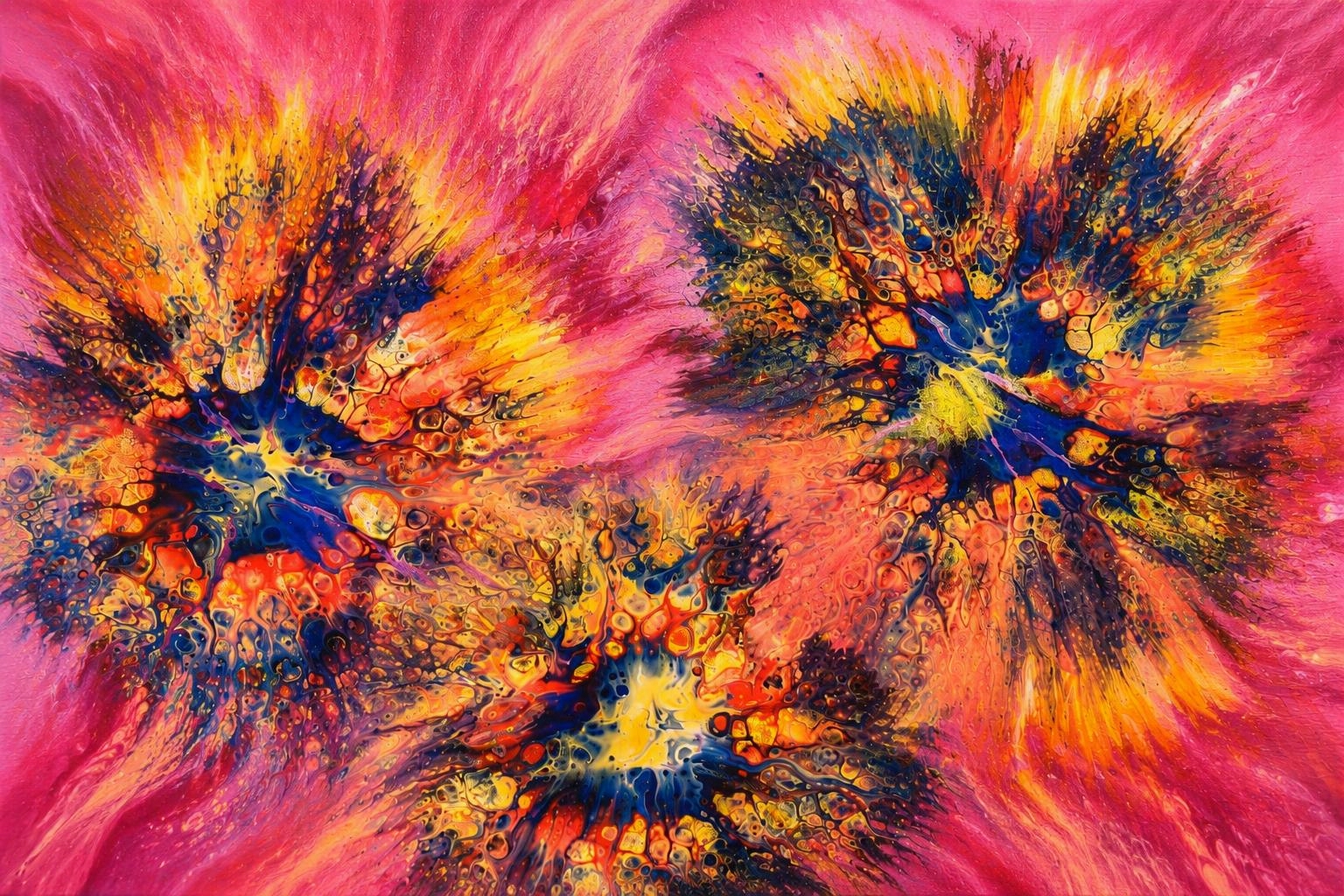 Ember Garden - pour painting by Chris Broussard
